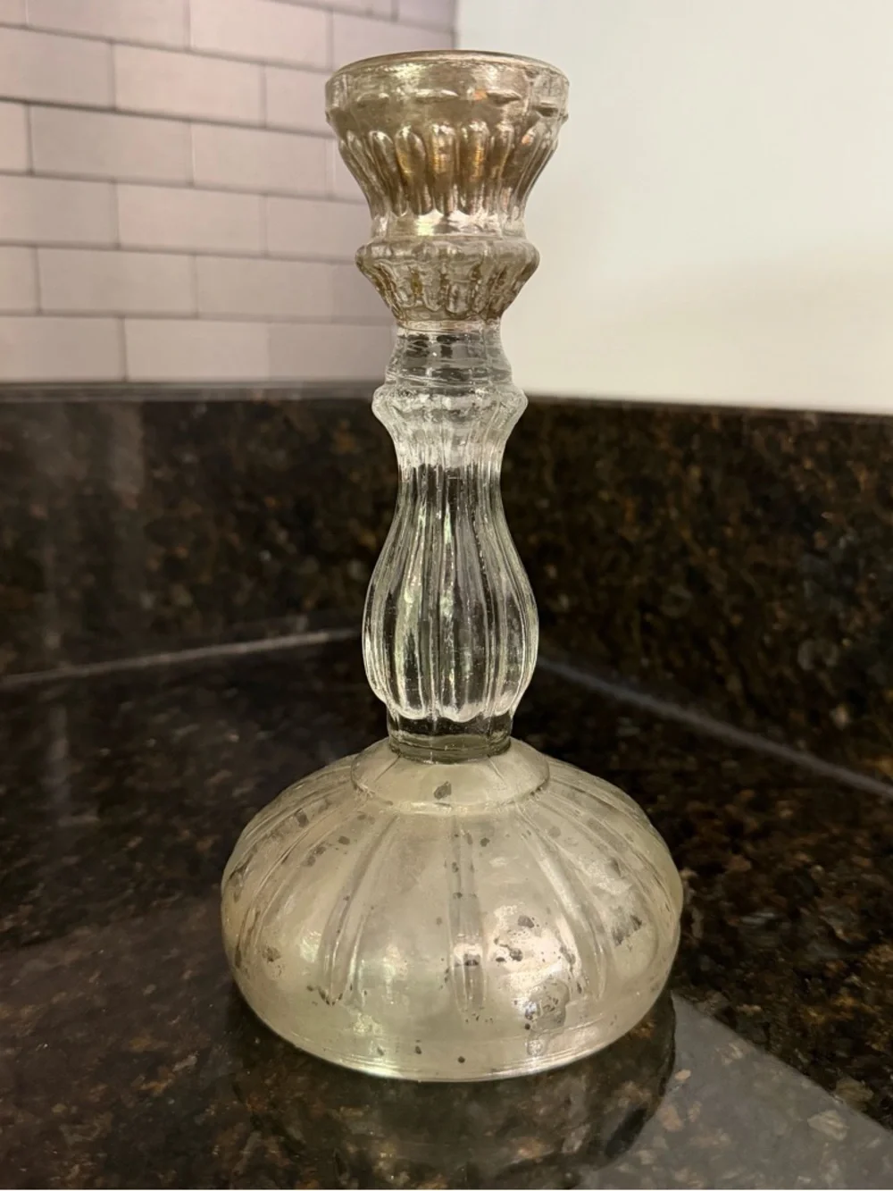Pottery Barn Eclectic Mercury Glass Taper Candle Holders - New, Set of 3